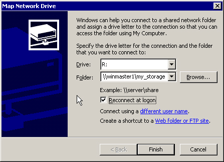 Map Network Drive - Server and Share name