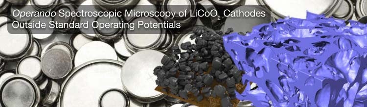 Operando Spectroscopic Microscopy of LiCoO2 Cathodes Outside Standard Operating Potentials