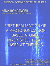 First realization of a photo-ionization based atomic inner-shell x-ray laser at the Linac Coherent Light Source
