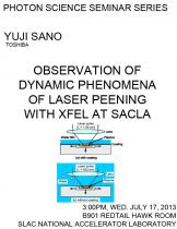 Observation of Dynamic Phenomena of Laser Peening with XFEL at SACLA