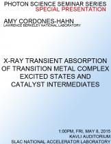 Transition metal complexes have proven useful as dyes and photocatalysts because their reduction potential and oxidation state can be tuned by ligand modification. X-ray transient absorption studies resonant with the central metal atom have illuminated the changes in charge density, spin state, coordination geometry, and bond lengths that occur in the excited states of such complexes. The complete picture of correlated electronic transitions and atomic rearrangements obtained in such studies is essential to