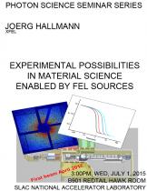 Experimental Possibilities in Material Science enabled by FEL Sources
