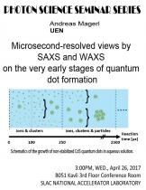 Microsecond-resolved views by SAXS and WAXS on the very early stages of quantum dot formation