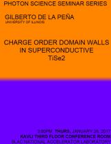 Bonus Thursday Seminar: Charge Order Domain Walls in Superconductive TiSe2