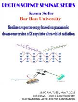 Nonlinear spectroscopy based on parametric down-conversion of X rays into ultra-violet radiation